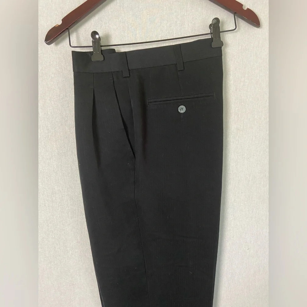 PING Golf Pants Mens 32 Black Pleated Front Trousers Adjustable Inseam